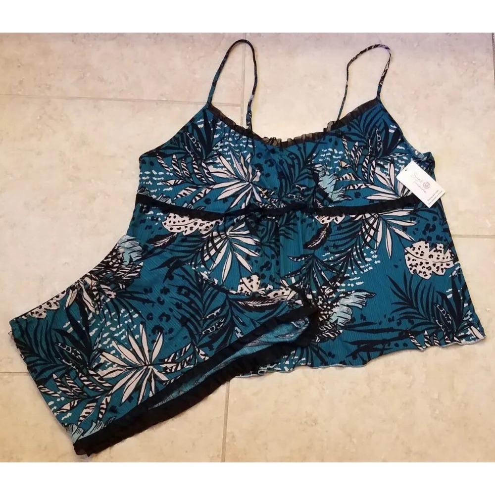 Secret‎ Treasures Women 2pc Pajama Set Mesh Cami-Tap Top Shorts Sleepwear 3X NEW